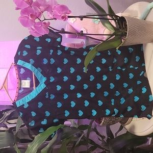 Heartsoul Blue hearts Scrub Top